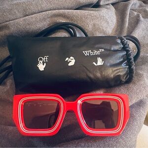 Off White unisex sunglasses. Red and white comes with box.